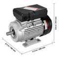 0.75KW Electric Motor 1400 rpm, AC 220~240V 5.45A, 80, B34 Frame, Air Compressor Motor Single Phase, 19mm Keyed Shaft, CW/CCW Rotation for Agricultural Machinery and General Equipment