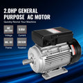 1.5KW Electric Motor 1400 rpm, AC 220~240V 9.85A, 90L, B3 Frame, Air Compressor Motor Single Phase, 24mm Keyed Shaft, CW/CCW Rotation for Agricultural Machinery and General Equipment