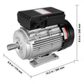 1.5KW Electric Motor 1400 rpm, AC 220~240V 9.85A, 90L, B3 Frame, Air Compressor Motor Single Phase, 24mm Keyed Shaft, CW/CCW Rotation for Agricultural Machinery and General Equipment