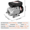 0.75KW Electric Motor 2850 rpm, AC 220~240V 5.15A, 80, B34 Frame, Air Compressor Motor Single Phase, 19mm Keyed Shaft, CW/CCW Rotation for Agricultural Machinery and General Equipment