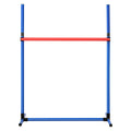 Dog Agility Training Equipment, 4 PCS Set with Adjustable High Hurdles,6 Weave Poles,Jump Ring,Square Pause Box,Whistle,Foldable Bowl, Puppy Obstacle Course Kit for Backyard, Indoor, Outdoor