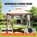 Gazebo 3.05x3.05m 6-8 Person Mosquito Net Metal Frame PU Polyester