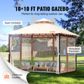 Gazebo 3.05x3.05m 6-8 Person Mosquito Net Metal Frame PU Polyester