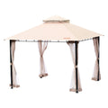 Gazebo 3.05x3.05m 6-8 Person Mosquito Net Metal Frame PU Polyester
