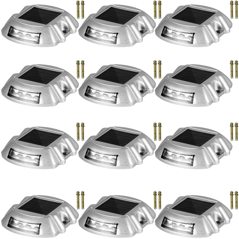 Solar Driveway Lights 12-Pack 6 LED Bright White Waterproof Outdoor