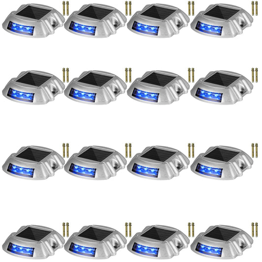 Solar Driveway Lights 16-Pack 6LED Blue Waterproof Path Garden