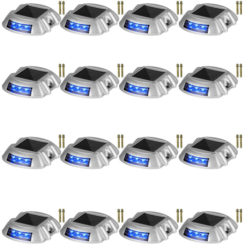 Solar Driveway Lights 16-Pack 6LED Blue Waterproof Path Garden