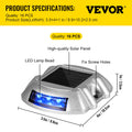 Solar Driveway Lights 16-Pack 6LED Blue Waterproof Path Garden