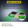Solar Driveway Light LED Road Marker Green 8-Pack Pathway