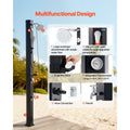 40L Solar Heated Shower, 205cm Showerhead Height Outdoor Shower, with Handheld & Foot Faucet, Hot & Cold Water Adjustment, Freestanding for Backyard Poolside Beach Pool, Black