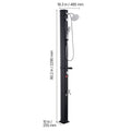 40L Solar Heated Shower, 205cm Showerhead Height Outdoor Shower, with Handheld & Foot Faucet, Hot & Cold Water Adjustment, Freestanding for Backyard Poolside Beach Pool, Black