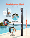 Solar Heated Shower 40L 205cm Black Outdoor Poolside Beach