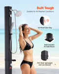 Solar Heated Shower 40L 205cm Black Outdoor Poolside Beach