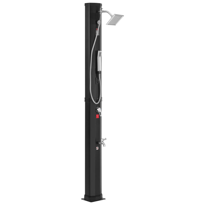 Solar Heated Outdoor Shower 40L 2 Shower Head Foot Tap Handheld