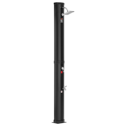 Solar Heated Shower 35L Poolside Outdoor Double Tap Foot Spray Kit