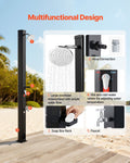 35L Solar Heated Shower 195cm Outdoor w Foot Faucet Black