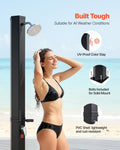 35L Solar Heated Shower 195cm Outdoor w Foot Faucet Black