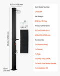 35L Solar Heated Shower 195cm Outdoor w Foot Faucet Black
