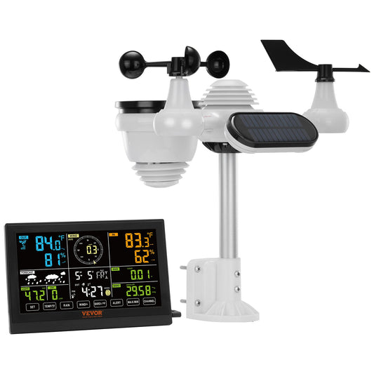 7-in-1 Wireless Weather Station 7.5" Display Temperature Humidity Wind