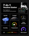 Levitex 7-in-1 Wi-Fi Weather Station Solar Wireless Sensor