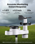 Wireless Weather Station 5-in-1 Solar Sensor Rain Gauge Outdoor