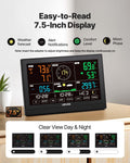Wireless Weather Station 5-in-1 Solar Sensor Rain Gauge Outdoor