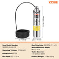 Solar Water Pump DC 277W Submersible Deep Well 2.1m³/H 83m Head