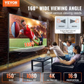 150 inch Projector Screen 16:9 4K 1080 HD with Tripod Stand Carry Bag