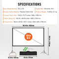 150 inch Projector Screen 16:9 4K 1080 HD with Tripod Stand Carry Bag