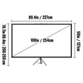 Tripod Projector Screen 100inch 16:9 4K HD Portable Stand Height Adjusta