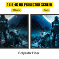 Tripod Projector Screen 70 inch 16:9 4K HD Height Adjustable Portable