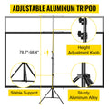 Tripod Projector Screen 70 inch 16:9 4K HD Height Adjustable Portable