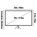 Tripod Projector Screen 70 inch 16:9 4K HD Height Adjustable Portable