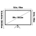 Tripod Projector Screen 80 inch 16:9 4K HD Height Adjustable Portable