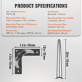 Hairpin Table Legs 0.7M Set of 4 Black Carbon Steel 408.2KG