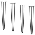 Hairpin Table Legs 0.7M Set of 4 Black Carbon Steel 408.2KG