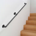 Pipe Stair Handrail 1.8m 200kg Carbon Steel Industrial Wall Mount