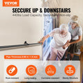 7FT Carbon Steel Pipe Stair Handrail 440LBS Wall Mount Indoor Outdoor