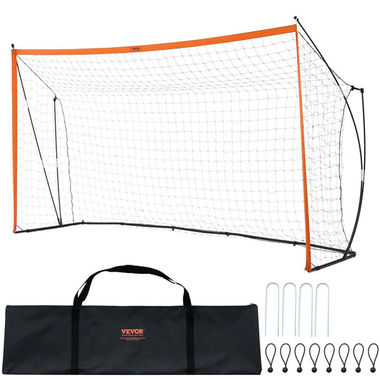 Portable Soccer Goal 12x6ft Steel Fiberglass Outdoor Training Net