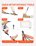 Portable Soccer Goal 12x6ft Steel Fiberglass Outdoor Training Net