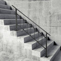 Iron Handrail Stair Railing 1-4 Steps Outdoor Black w/ Bars
