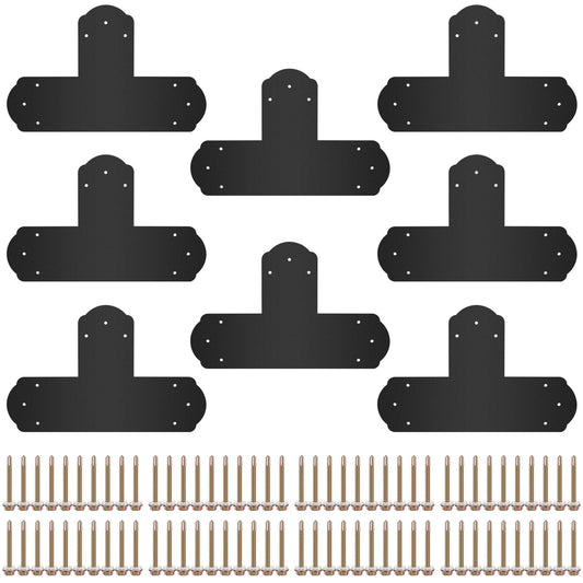 T Mending Plate Black 8pc 6" Flat Connector Bracket