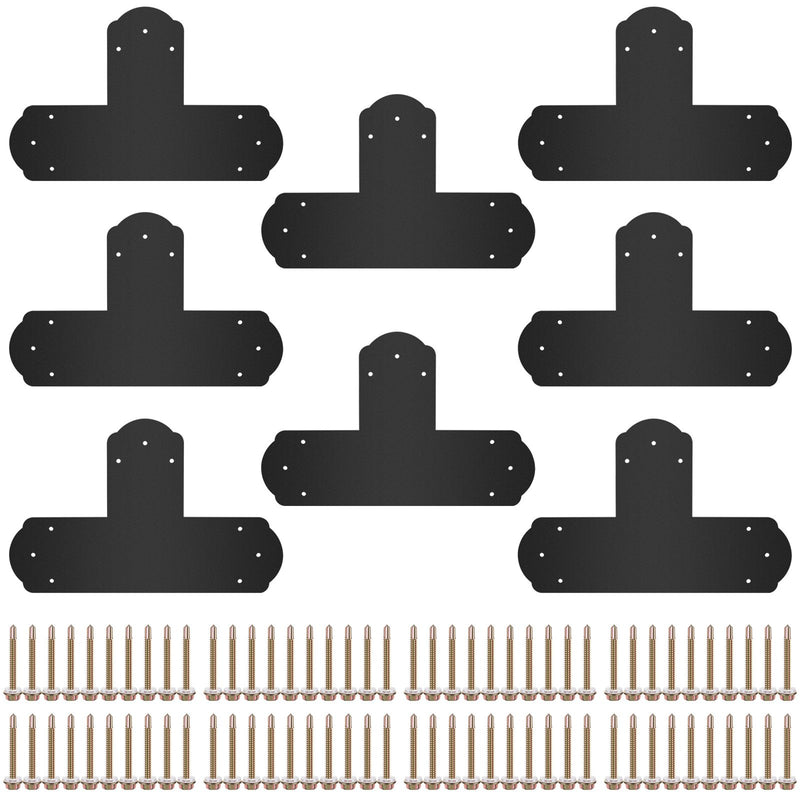 T Mending Plate Black 8pc 6