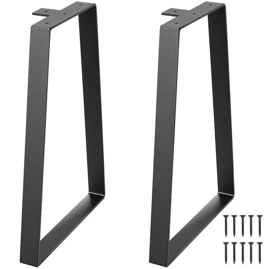 406.4MM Trapezoid Steel Table Legs, Replacement Furniture Legs Set of 2 for DIY Coffee Tables, Modern Desks, Bench, Night Stands, Sofa, Max Load 181.4KG Heavy Duty, Quick Instalation Legs Black