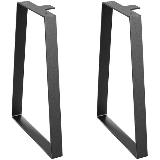Trapezoid Steel Table Legs 406mm Set of 2 Black 181kg Heavy Duty