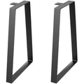 Trapezoid Steel Table Legs 406mm Set of 2 Black 181kg Heavy Duty