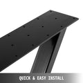 Metal Table Legs Set of 2 Black 28