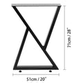 Metal Table Legs Set of 2 Black 28