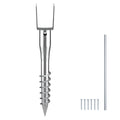 No Dig Ground Anchor, 1 Pack 10 x 7 x 70 cm DIY Screw in Post Stake, Includes 6 Lag Bolts & a Rebar, U-Shape Heavy Duty Steel Post Holder, Great for Mailbox Posts and Fence Posts