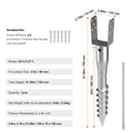 No Dig Ground Anchor, 1 Pack 10 x 7 x 70 cm DIY Screw in Post Stake, Includes 6 Lag Bolts & a Rebar, U-Shape Heavy Duty Steel Post Holder, Great for Mailbox Posts and Fence Posts